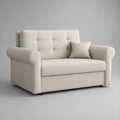Canapé 2 places en tissu polyester beige, 150 × 88 × 91 cm